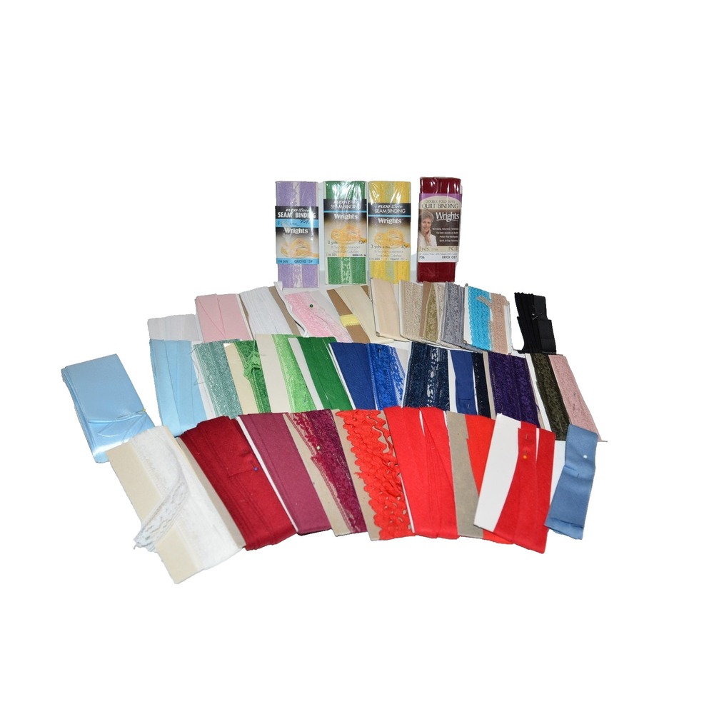 Vtg Lot Of Sewing Supplies Bias Trim Tape Seam Binding Lace Lot